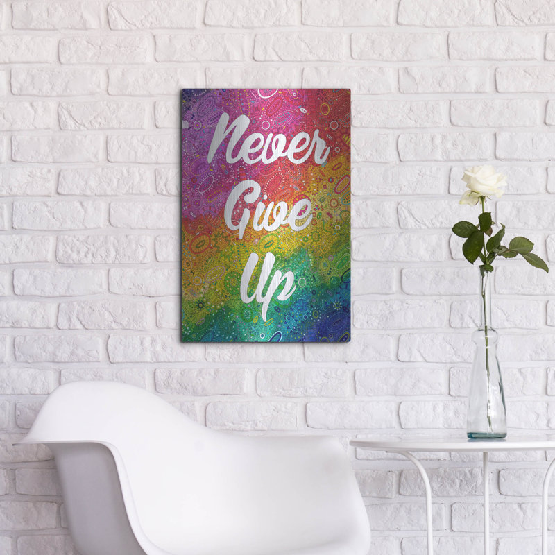 Red Barrel Studio® «Inspirational Quotes 17» par Hello Angel, art mural en métal, H 24 po x l 16 po