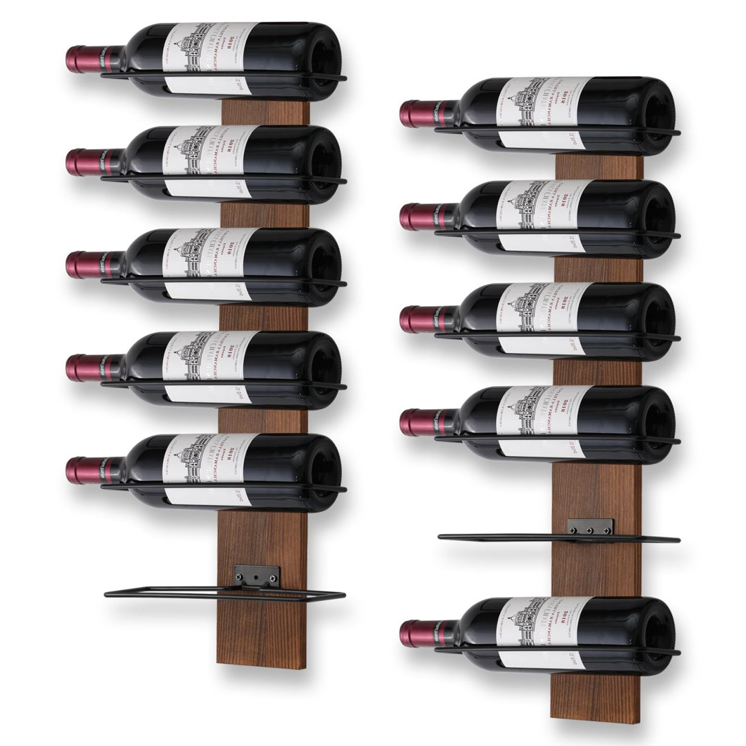 Beki 12 Bottle Wall Mounted Wine Bottle Rack Brown