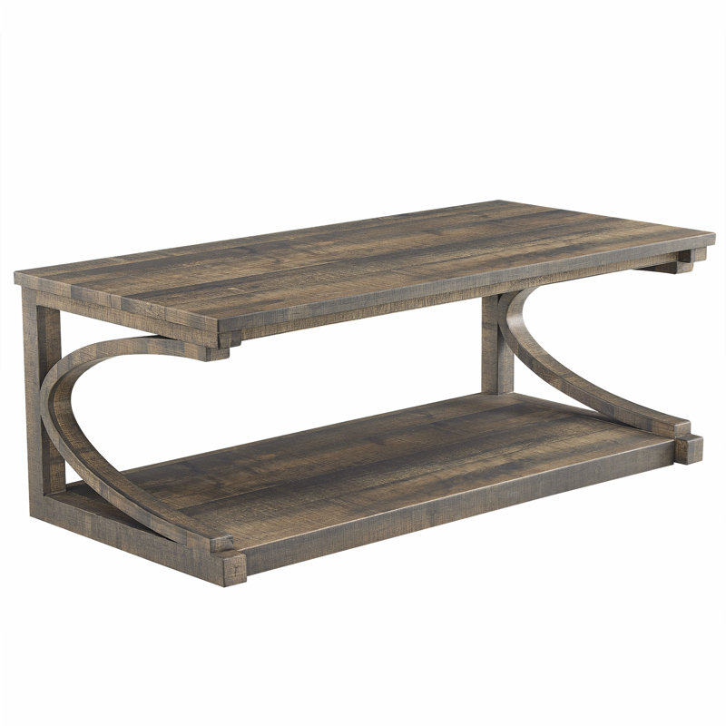 Clayman Faux Wood Rectangular Coffee Table, Brown