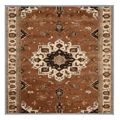 Machine Washable Persian Brown Area Rug