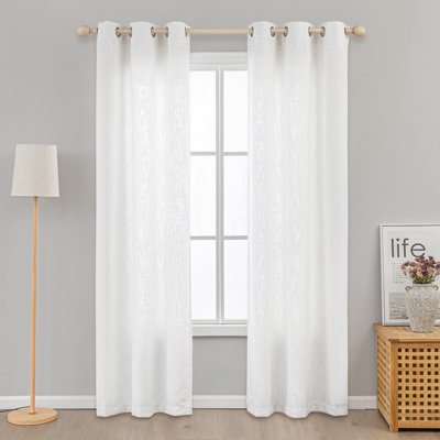 Kambi Linen Blend Semi-Sheer Curtain Panel Pair