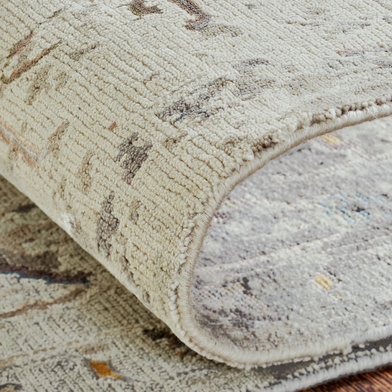 Illusion Weave Hand Knotted Abstract Area Rug, Rectangle 9' x 12'