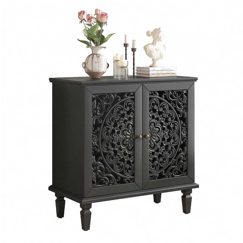 31" 2 Door Accent Cabinet, Black