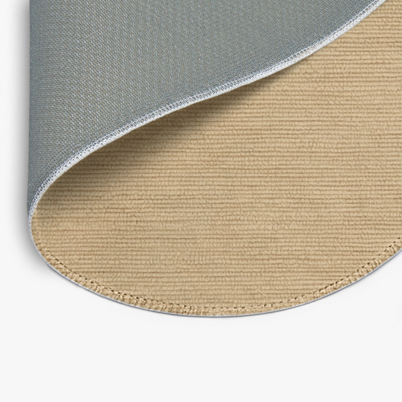 Tapis beige uni d'intérieur et d'extérieur, Rond 5 pi
