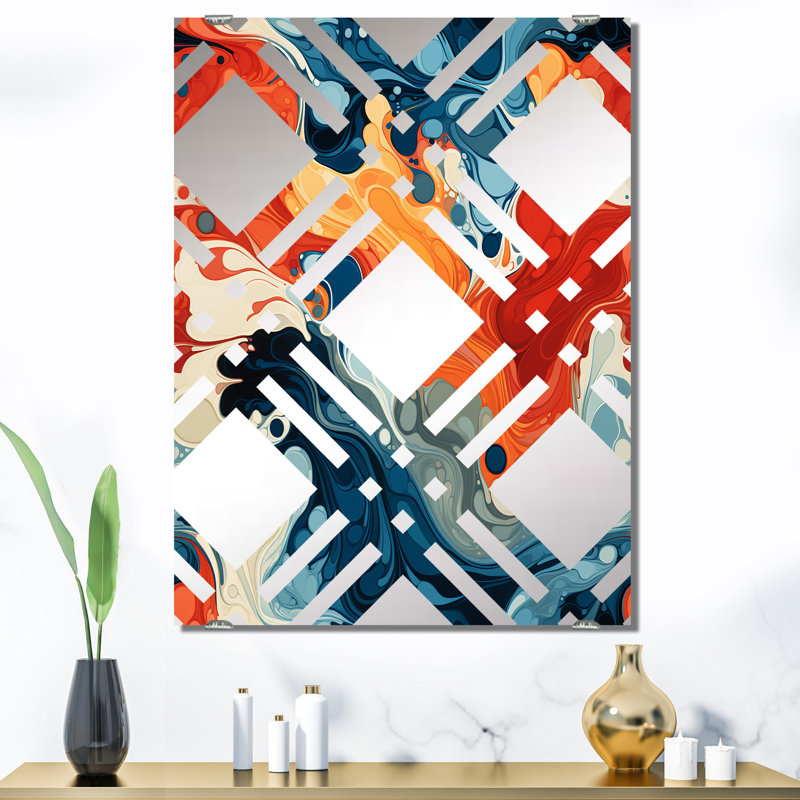 Howington - Miroir abstrait à encre liquide, 40 po x 30 po