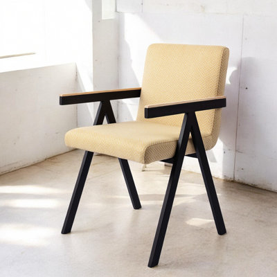 Osawatomie 47cm H Polyester Upholstered Metal Armchair in Yellow