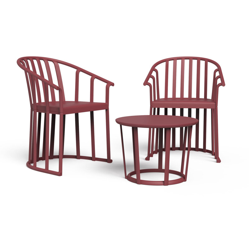 Raff 2 - Person Patio Conversation Set, Bordeaux
