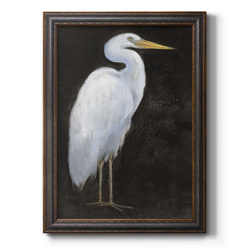 White Heron Portrait I, toile encadrée de qualité supérieure - prête à être accrochée, H 20 po x l 16 po x P 1 po