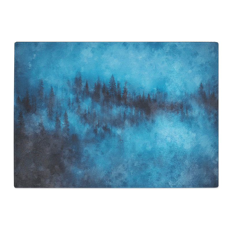 Tempered Glass Forest Mist Chopping Board, 20 cm x 28.5 cm
