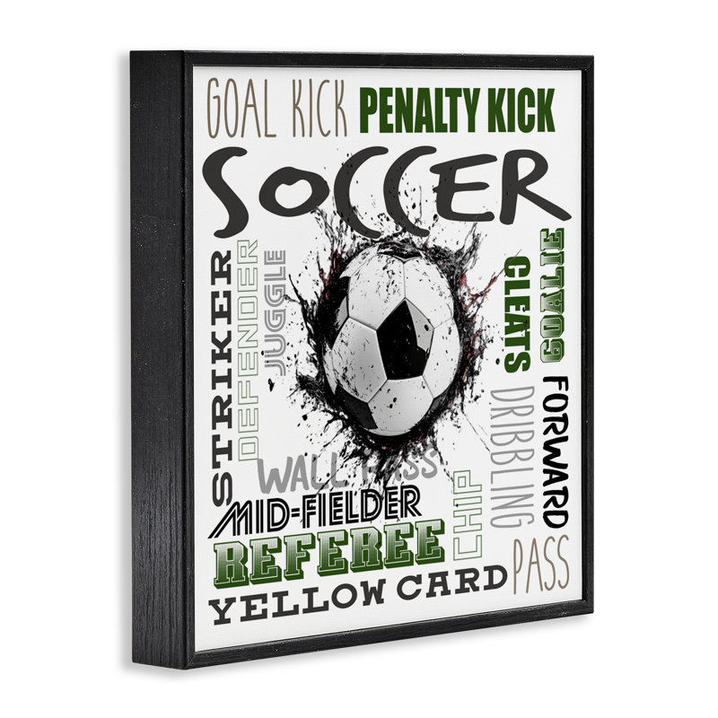 «Soccer Kick Game», giclée encadrée par Kim Allen, H 17 po x l 17 po, Giclée encadrée noir minuit