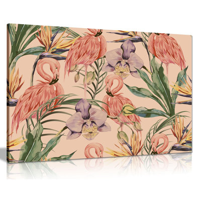 Exotic Botanical Jungle - Wrapped Canvas Print