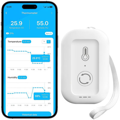 Thermo-hygromètre Wi-Fi, moniteur intelligent de température et d'humidité sans fil avec notification d'alerte de l'application, capteur de température d'humidité à distance en temps réel pour la serre de la chambre de bébé