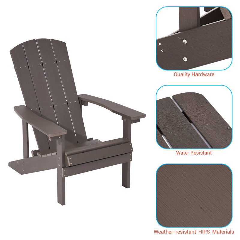 Chaise Adirondack en plastique Lall, Café