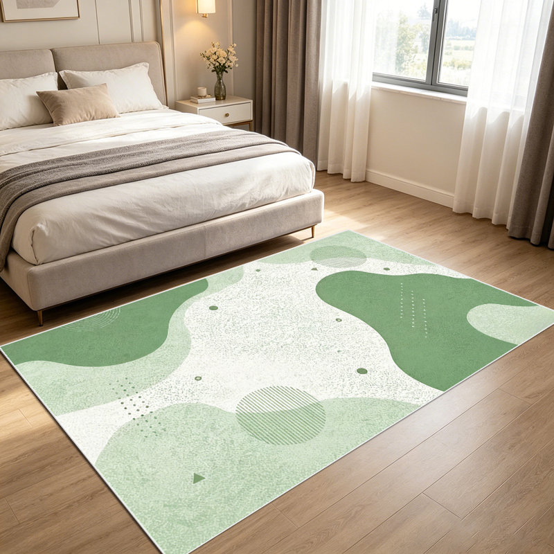 1pièces tapis Sage Green, Rectangle 3 pi 4 po x 5 pi 4 po
