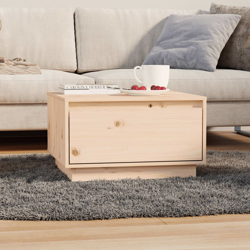 Gouker Solid Coffee Table with Storage, Brown