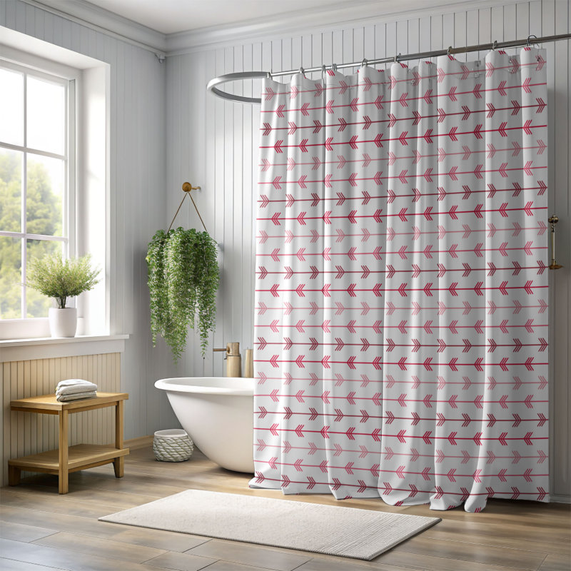 Rideau de douche 1 pièce Pink Affection, H 74 po x l 71 po