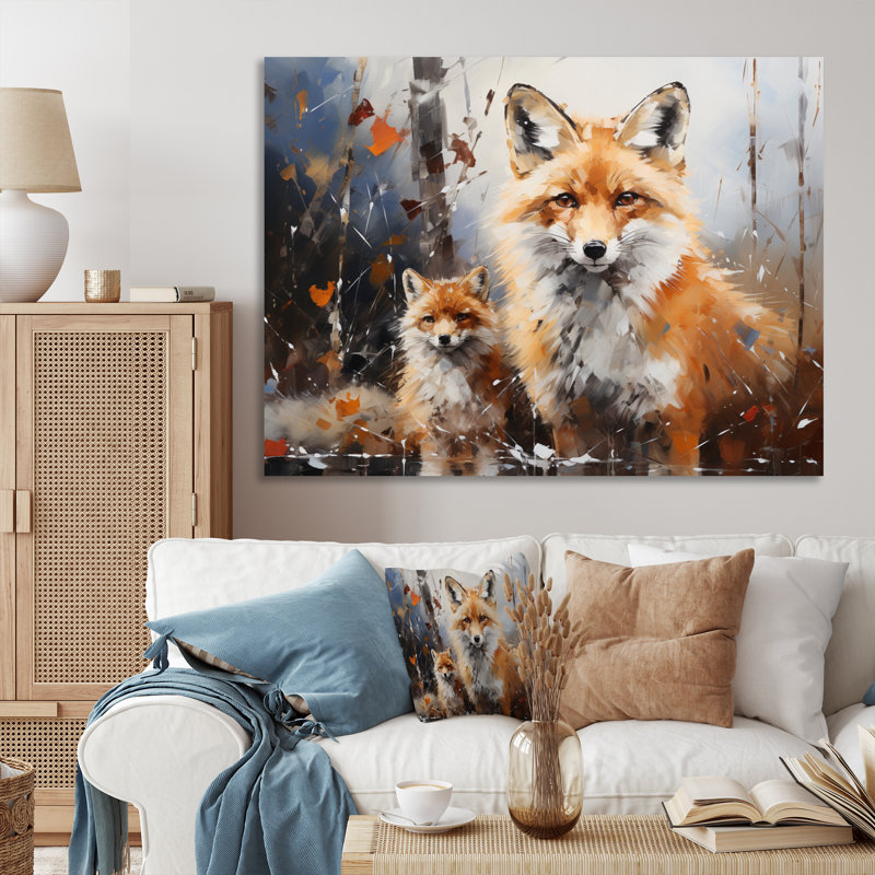 Animal Rusty Red Fox, reproduction d'art sur toile, Toile tendue, H 30 po x l 40 po x P 1,5 po