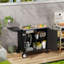 Chariot de barbecue multi-usages avec évier et plateau pliable, table de travail en métal, roulettes pour jardin, acier inoxydable 304, armoire de cuisine avec système de drainage, 360 roues, travail spacieux