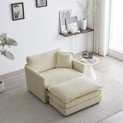 Modern Accent Chair With Ottoman