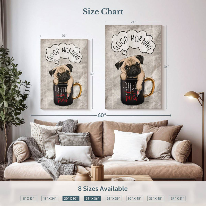 Ketti Coffee Pug, 36" H x 24" W