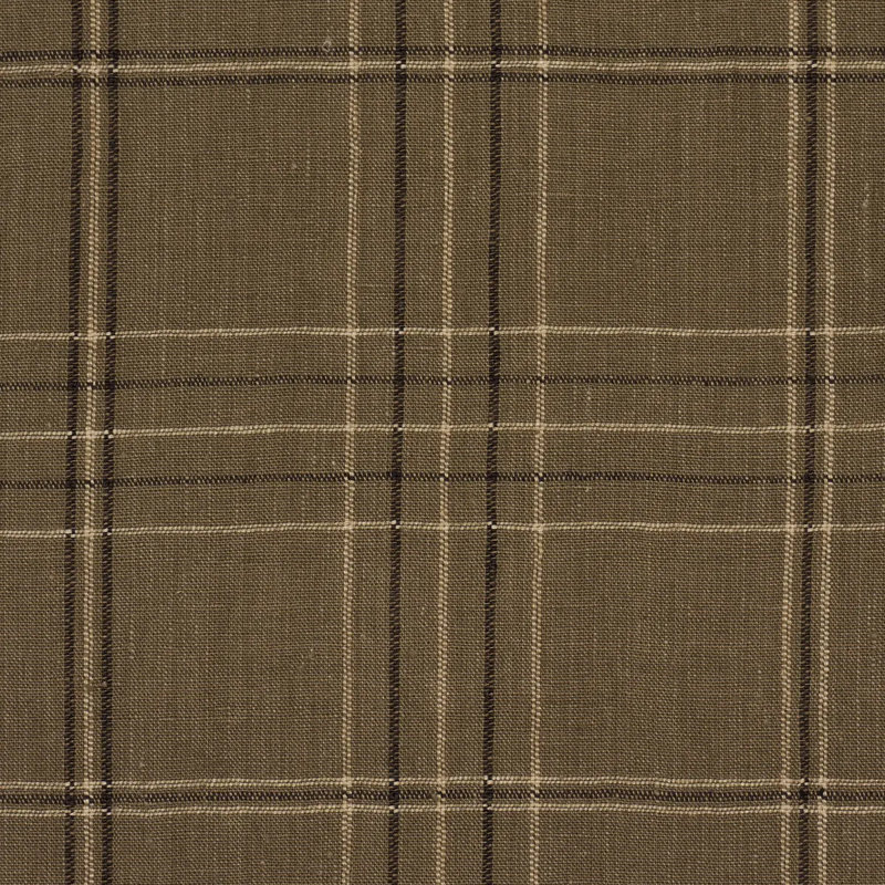Nils Plaid Linen Fabric, Blue