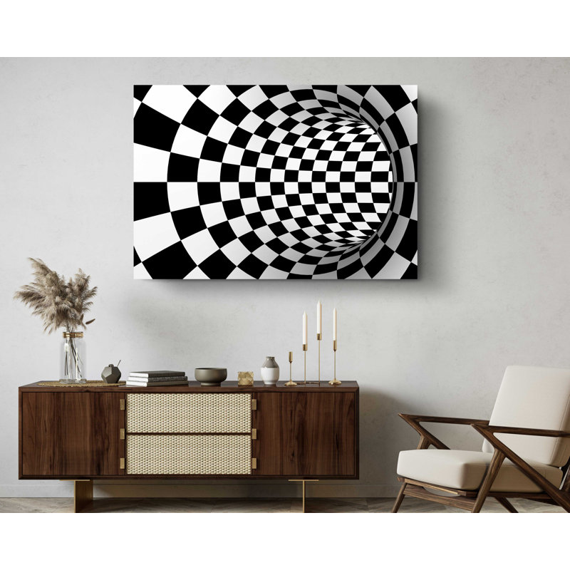 " Checker Board Optical Illusion Design ", 30" H x 45" W x 1" D