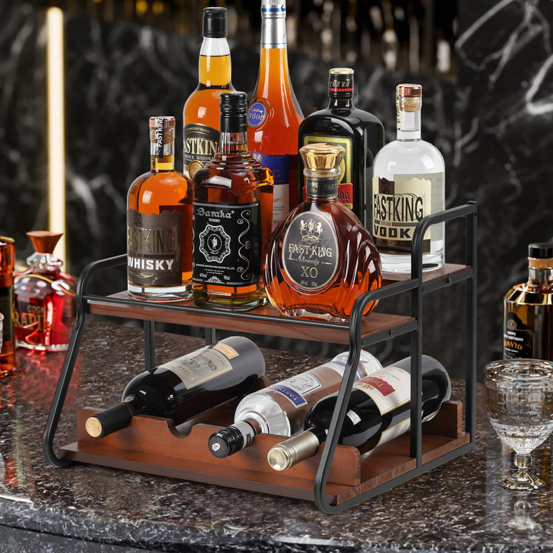 Liquor Bottle Display Shelf, Coffee Syrup Rack Organizer,Syrup Bottle Holder Stand, 3-Tier Syrup Rack For Countertop Or Tabletop Decor