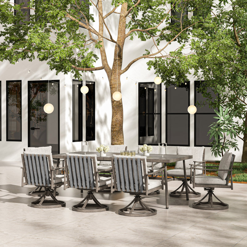 Ensemble repas extérieur pour 8 personnes 39,8 po Mariène, Gris, Beige