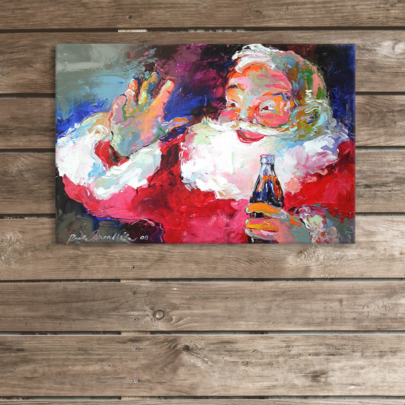 Impression-père noël, H 18 po x l 26 po x P 1,5 po, Toile avec cadre flottant noir, Pas de tapis