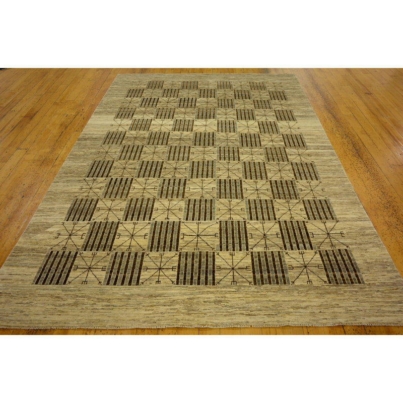 Tapis de zone en laine 6 pi 6 po x 9 pi 6 po one-of-kind à la main noué la Nash