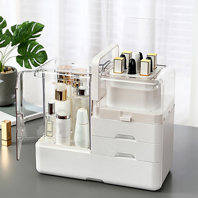 Baeley Plastic Makeup Organiser, White