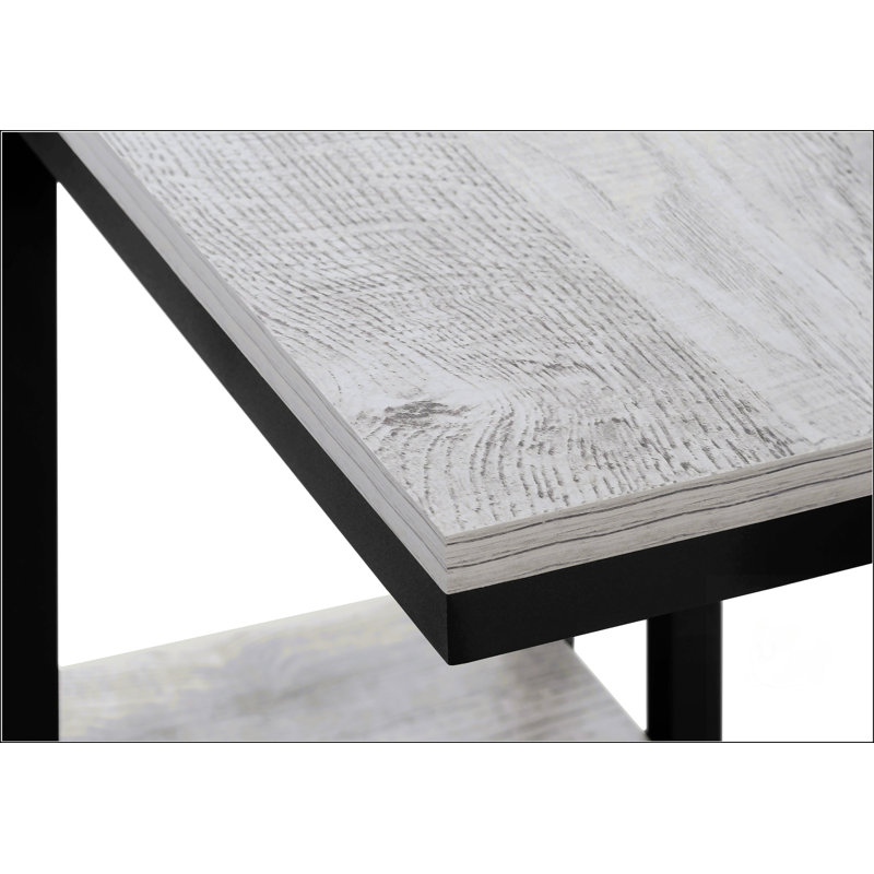 Accent Table With A Small Secondary Shelf, Black, Gray