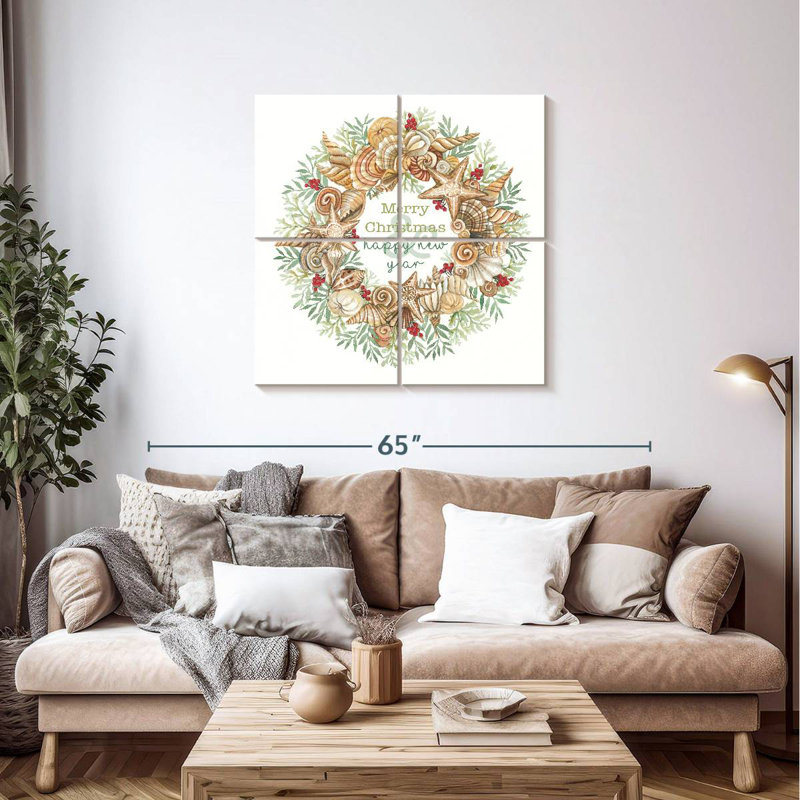 Couronne côtière Merry Christmas, H 38 po x l 38 po