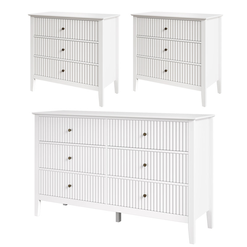Ensemble de commode 3 pièces, blanc