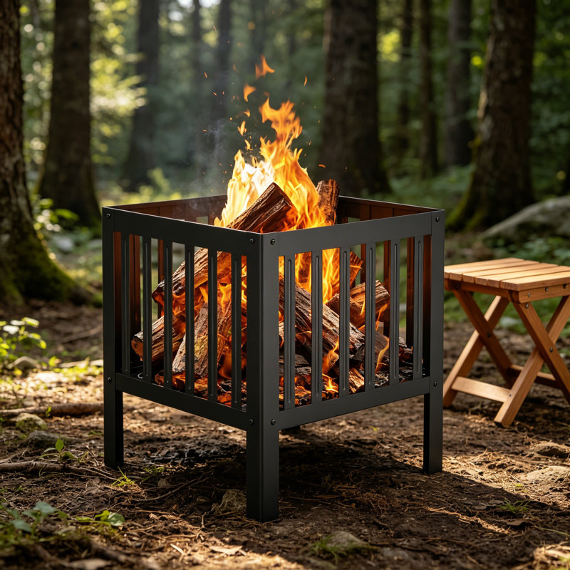 16x16in Square Portable Fire Pit Breathable