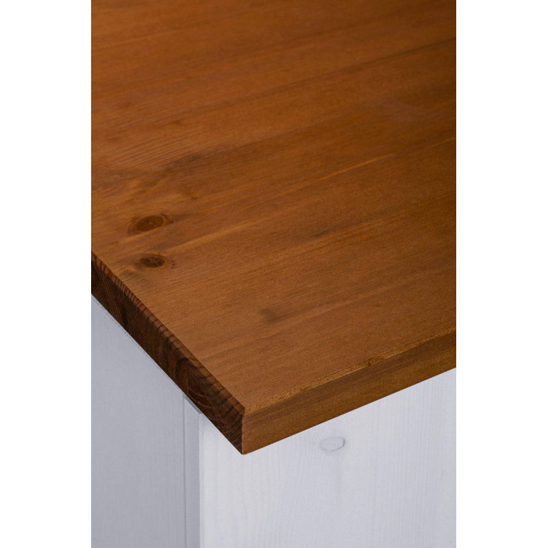 Flintwood 85cm Kitchen Pantry, White/Honey