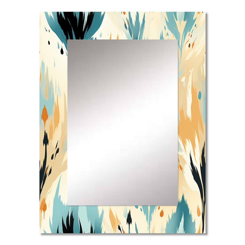 Ikat naturel jaune et bleu Benildas Serenity, 32 po x 24 po