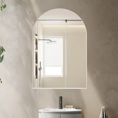 24"x35.8" Arched Recessed Medicine Cabine With Mirror