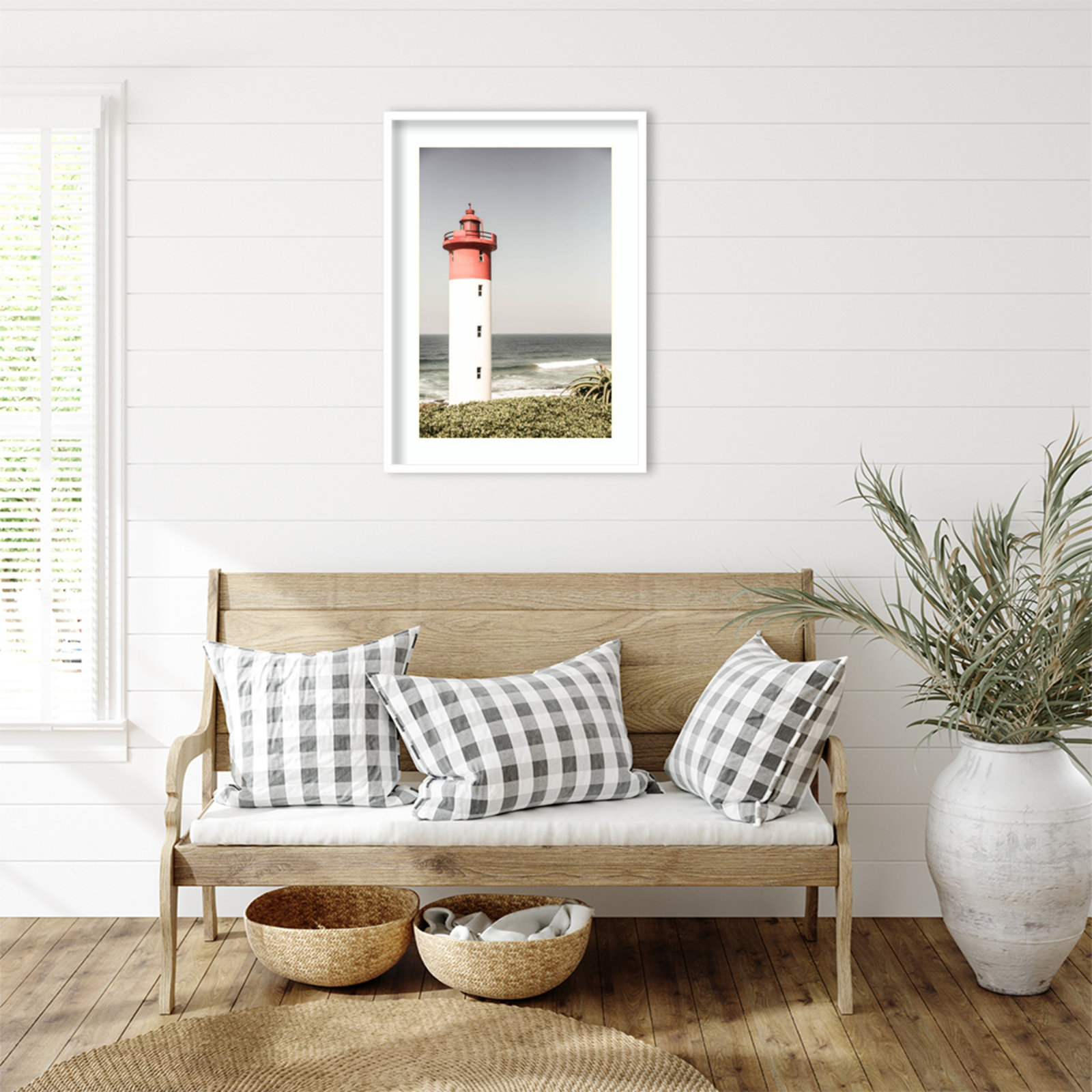 Daisey "Oyster Box Lighthouse" Print, White, 33" H x 24" W