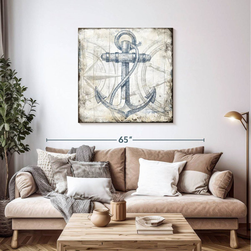 Aletra Anchor Wheel Wood Blocks, 39" H x 39" W