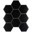 Metro Super 4" Hex Matte Black 10" x 11-1/2" Porcelain Mosaic Tile