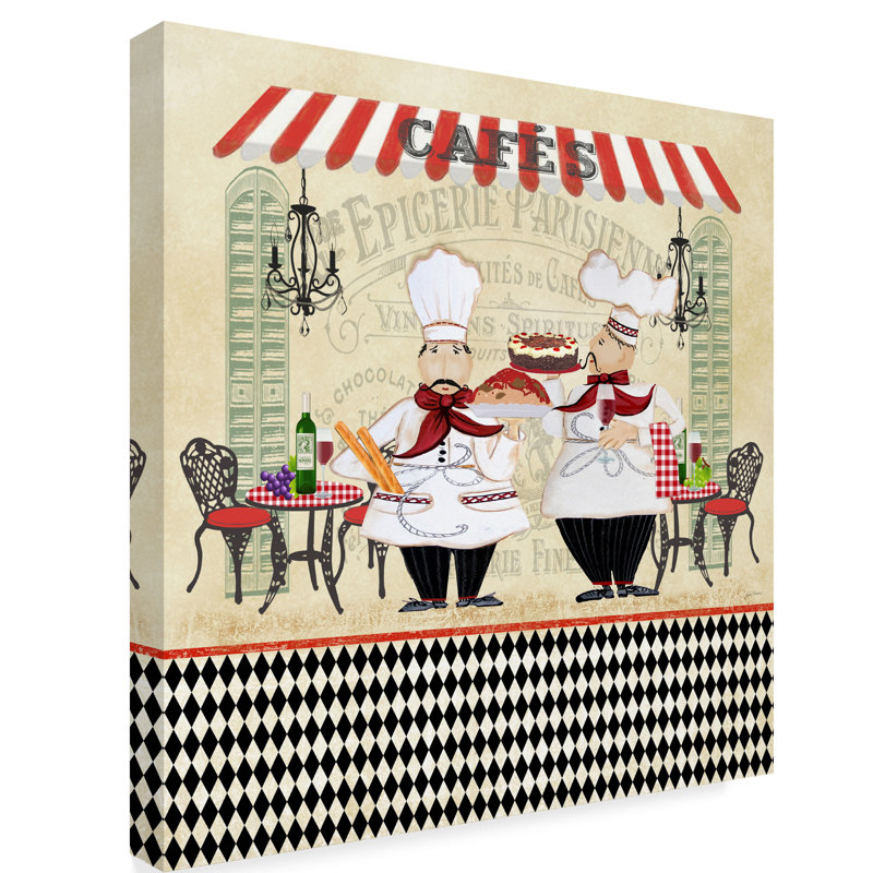 French Cafe Chefs Gallery-Wrapped Canvas Art, 14 x 14 Inches