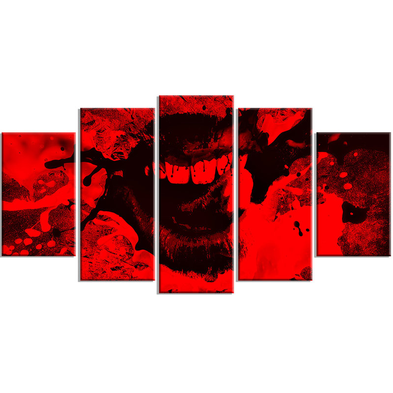 « speak out red lèvres », ensemble de 5 impressions sur métal