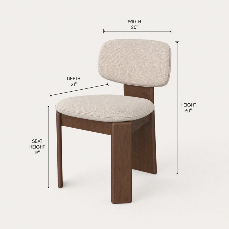 Chaise de salle à manger Gaba, Beige, Chêne foncé