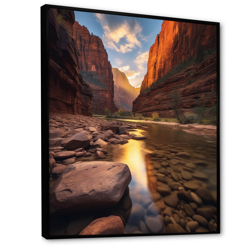 Décoration murale parc national Bellalynn Utah - Utah, H 32 po x l 16 po x P 1 po, Cadre flottant noir