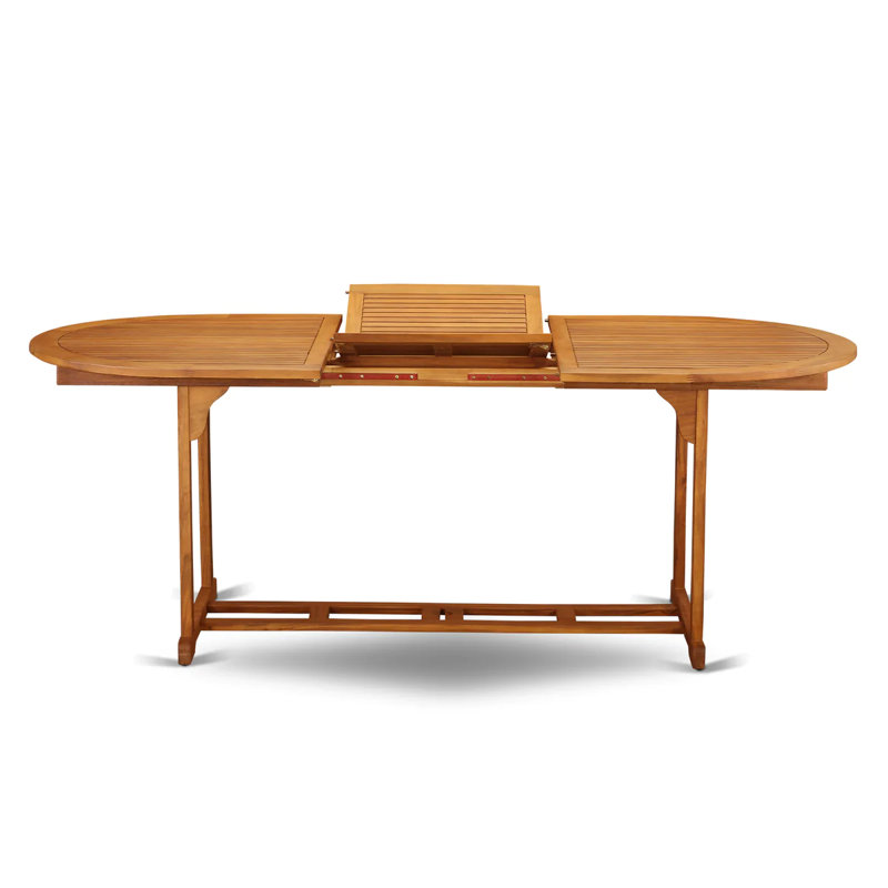 Ensemble de table de jardin 9 pièces comprenant une table de salle à manger d'extérieur ovale en bois d'acacia et 8 chaises d'appoint pliantes, 36 po x 78 po, huile naturelle