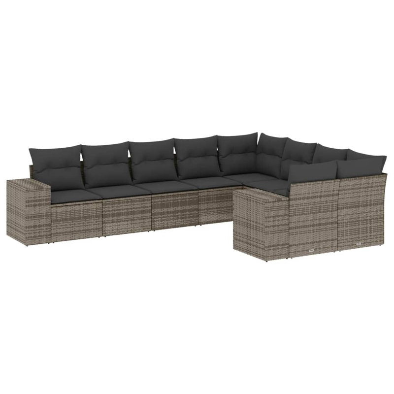 Ensemble de canapé de jardin Vidaxl Gris, gris foncé
