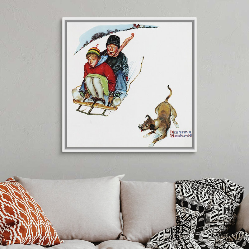 "Norman Love" par Norman Rockwell, Cadre flottant blanc, H 38 po x l 38 po x P 1,75 po