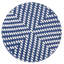 Ensemble d'extérieur en aluminium 3 pièces français, bleu marine, blanc, avec finition en bambou