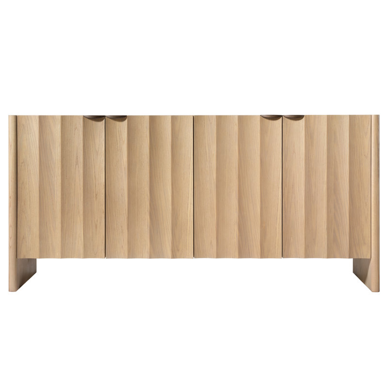 Finley Solid Wood Storage Cabinet, Natural Pale Oak